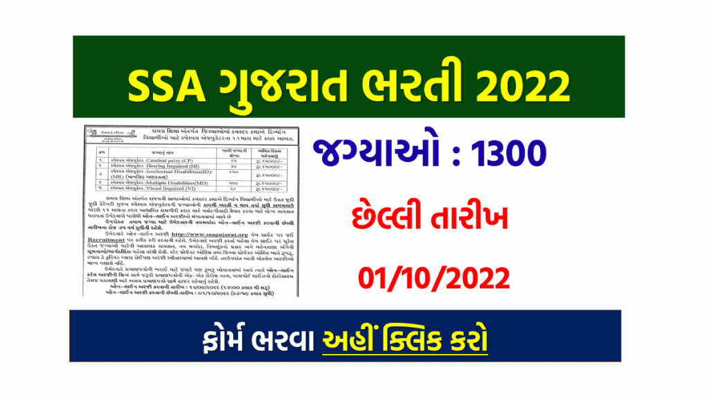SSA ગુજરાત ભરતી 2022